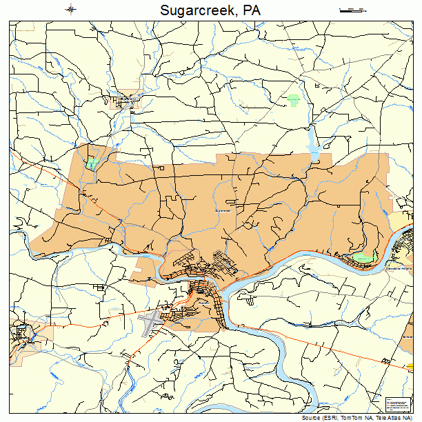Sugarcreek, PA street map
