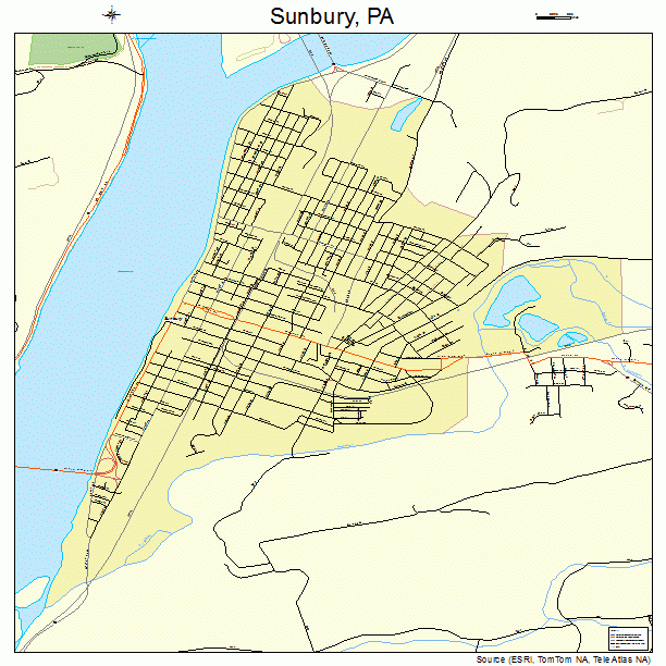 Sunbury, PA street map