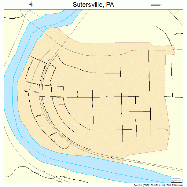 Sutersville, PA street map