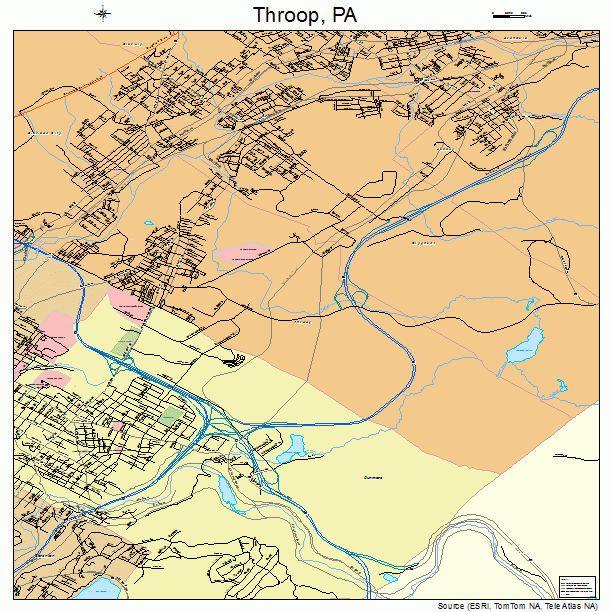 Throop, PA street map