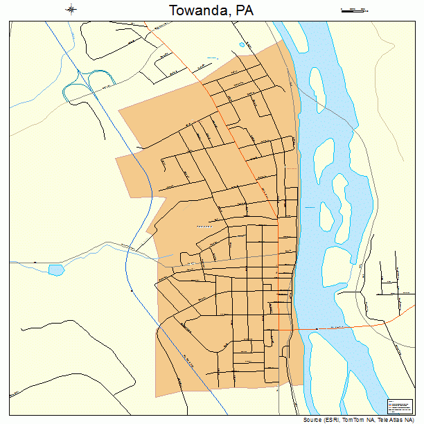 Towanda, PA street map