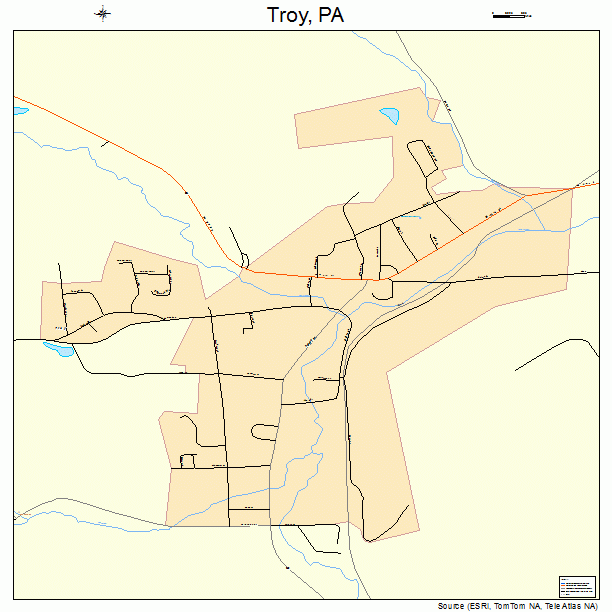 Troy, PA street map