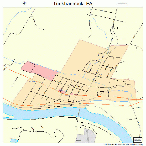 Tunkhannock, PA street map