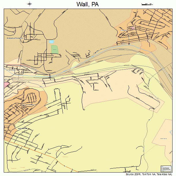 Wall, PA street map