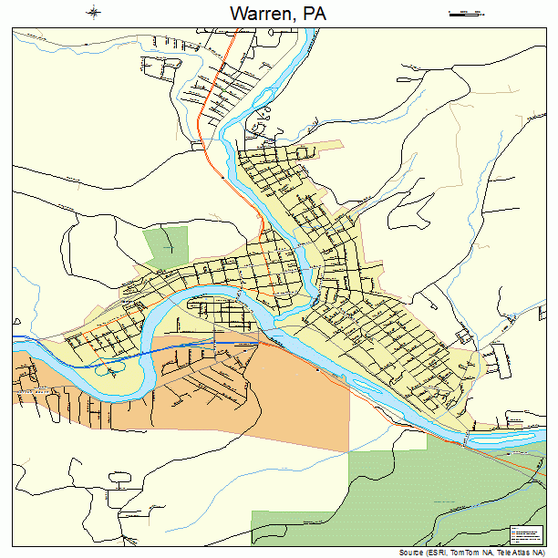 Warren, PA street map