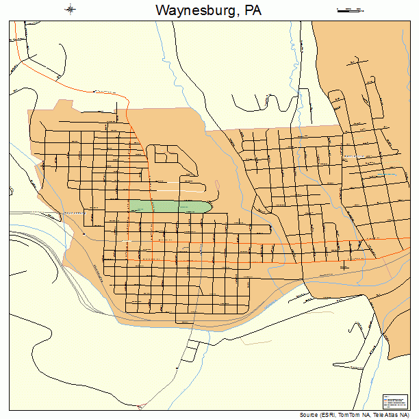 Waynesburg, PA street map