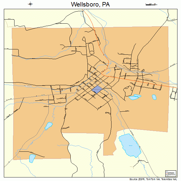 Wellsboro, PA street map