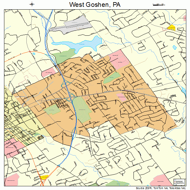 West Goshen, PA street map