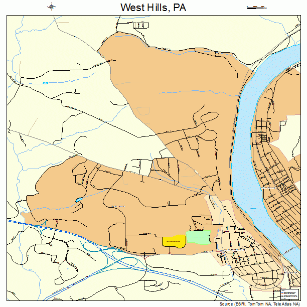 West Hills, PA street map