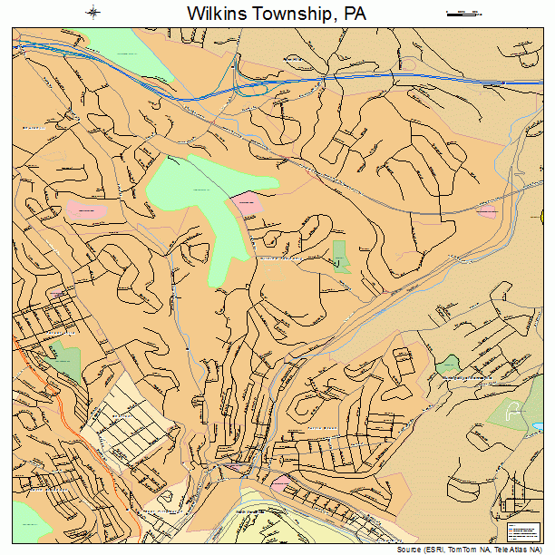 Wilkins Township, PA street map