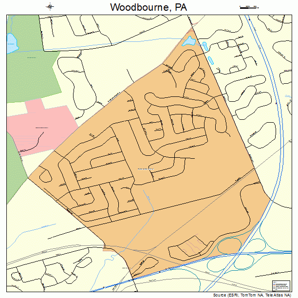 Woodbourne, PA street map