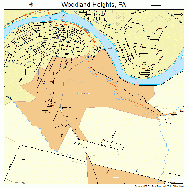 Woodland Heights, PA street map