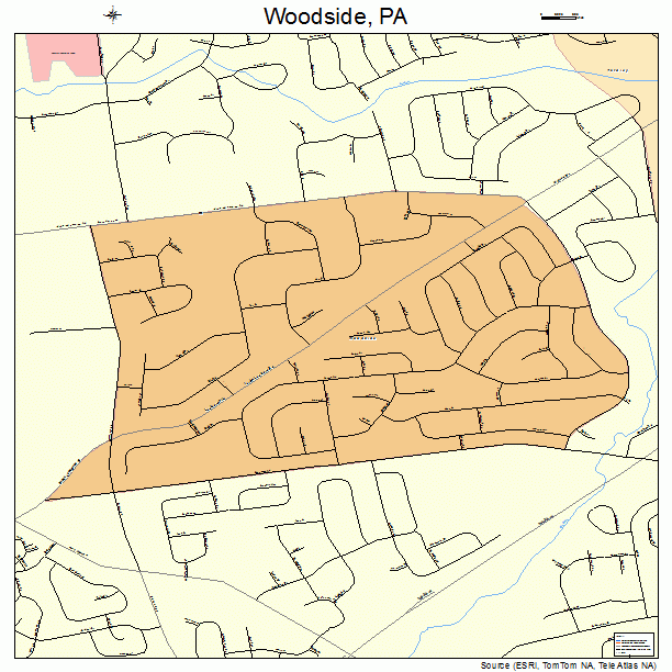 Woodside, PA street map