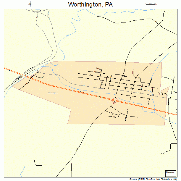 Worthington, PA street map