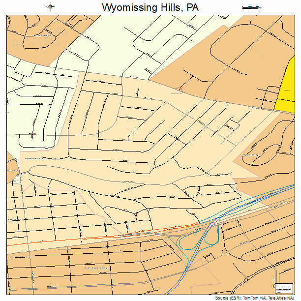 Wyomissing Hills, PA street map