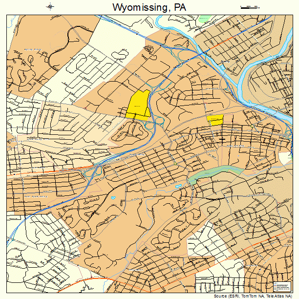 Wyomissing, PA street map