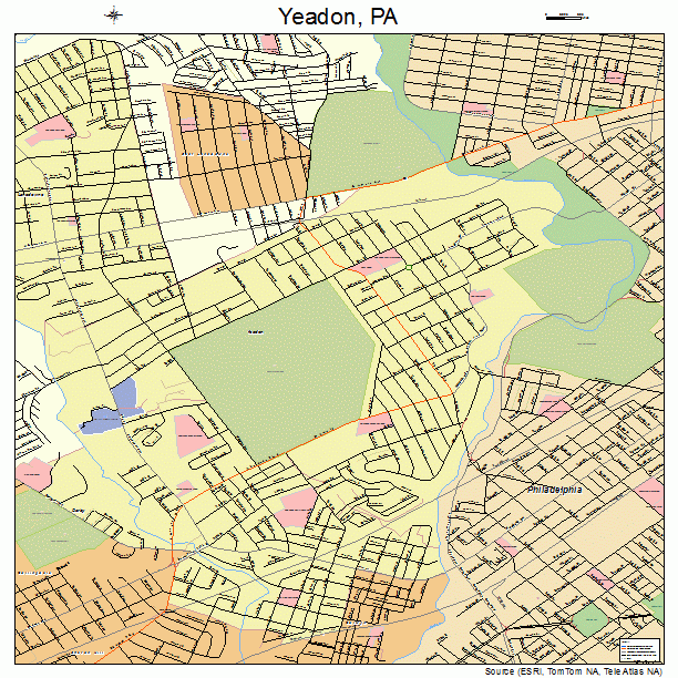 Yeadon, PA street map