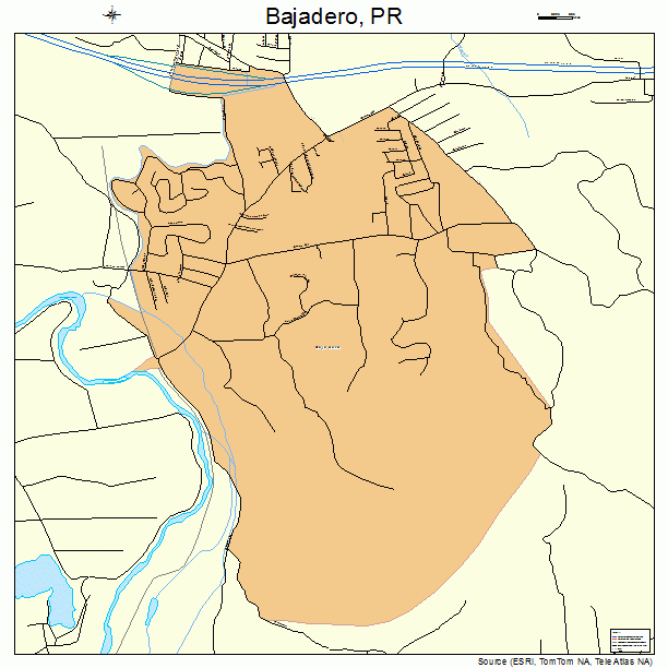 Bajadero, PR street map