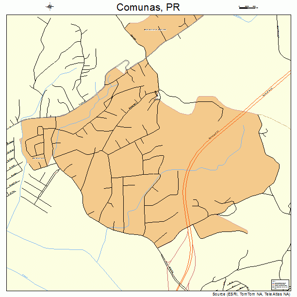 Comunas, PR street map