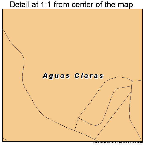 Aguas Claras, Puerto Rico road map detail