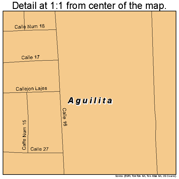Aguilita, Puerto Rico road map detail