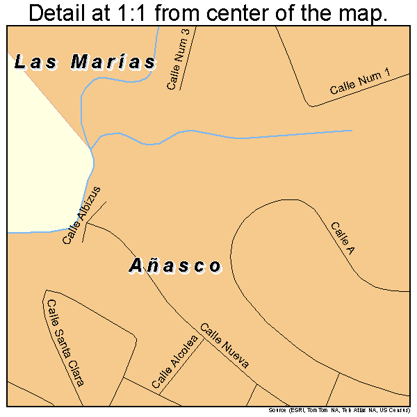 Anasco, Puerto Rico road map detail