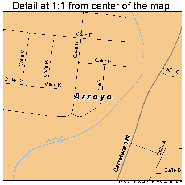 Arroyo, Puerto Rico road map detail