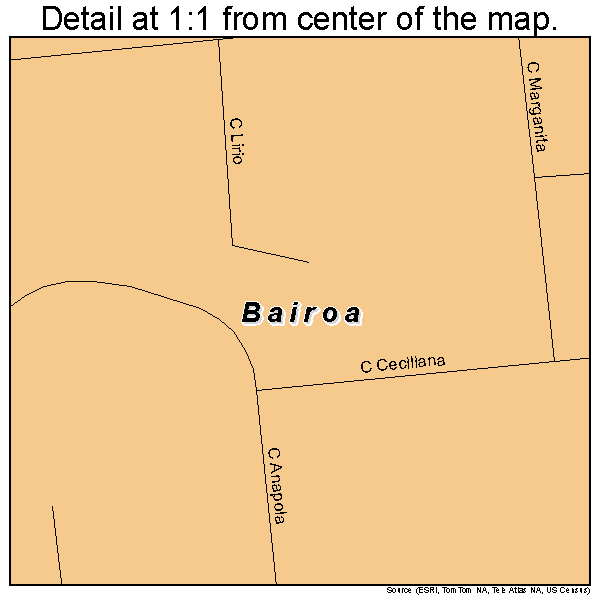 Bairoa, Puerto Rico road map detail