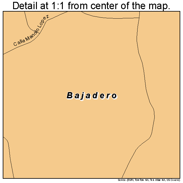 Bajadero, Puerto Rico road map detail