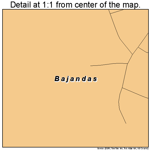 Bajandas, Puerto Rico road map detail