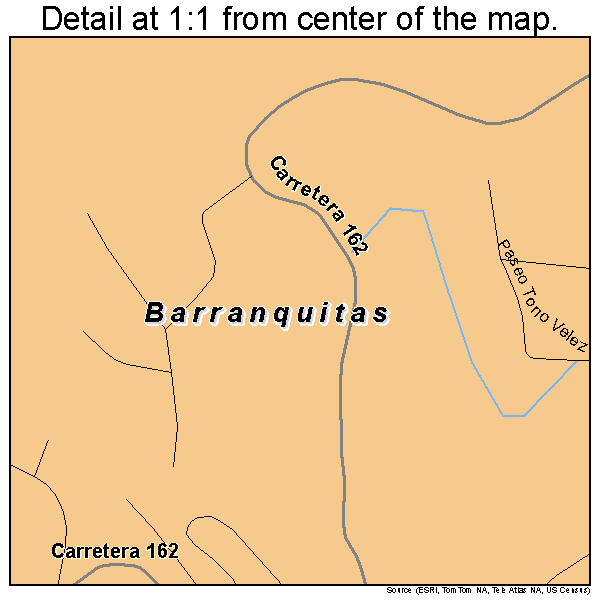 Barranquitas, Puerto Rico road map detail