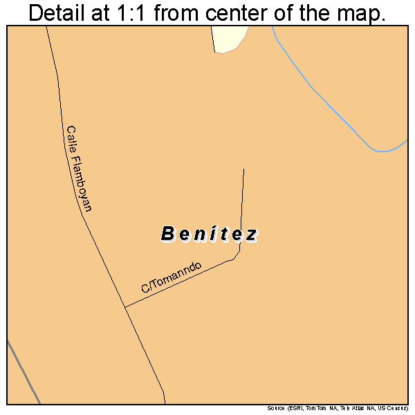 Benitez, Puerto Rico road map detail