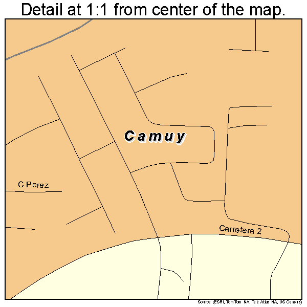 Camuy, Puerto Rico road map detail