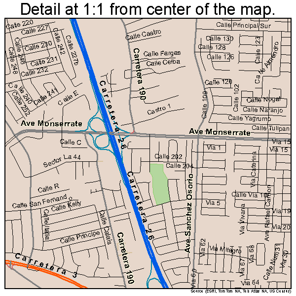 Carolina, Puerto Rico road map detail