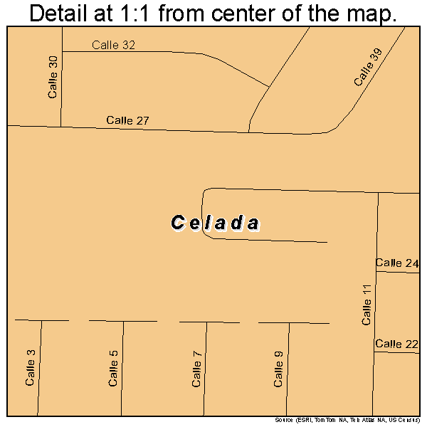 Celada, Puerto Rico road map detail