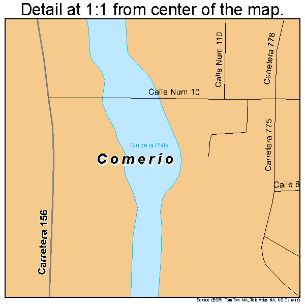 Comerio, Puerto Rico road map detail