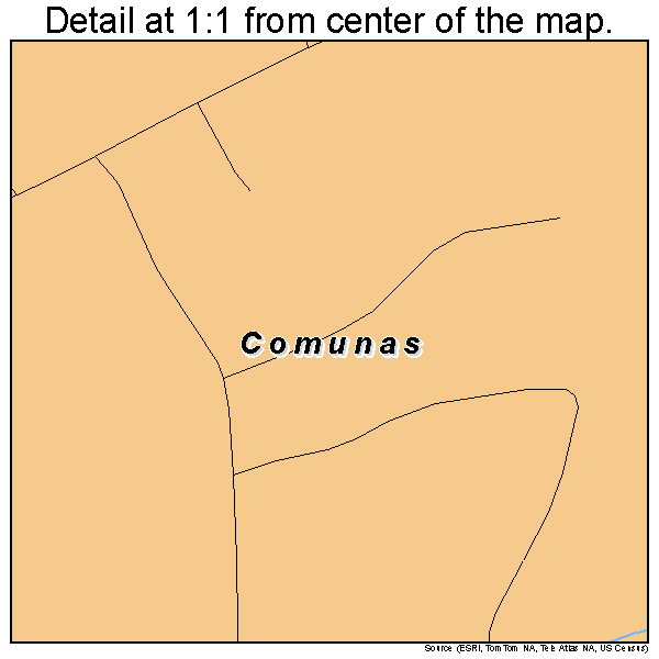 Comunas, Puerto Rico road map detail