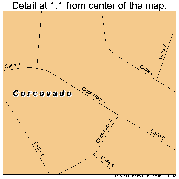 Corcovado, Puerto Rico road map detail