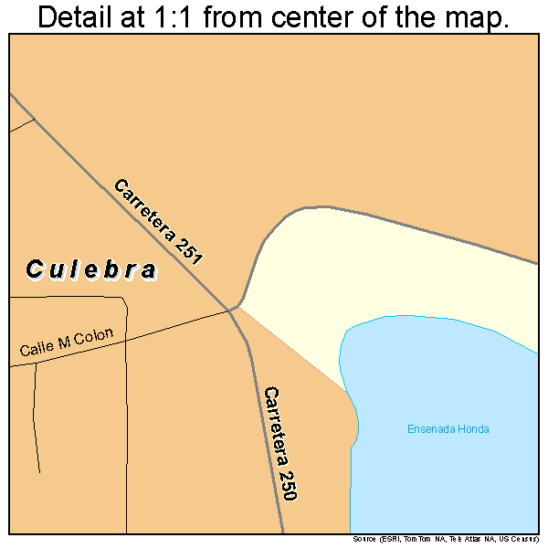 Culebra, Puerto Rico road map detail