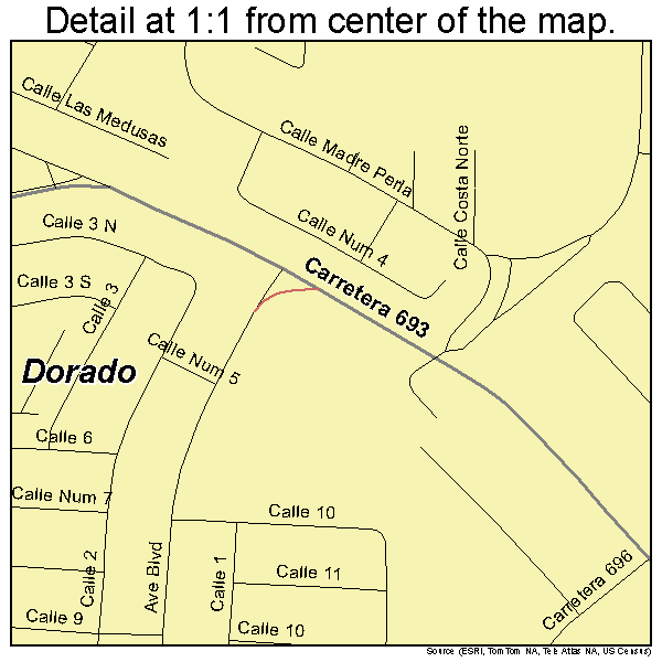Dorado, Puerto Rico road map detail