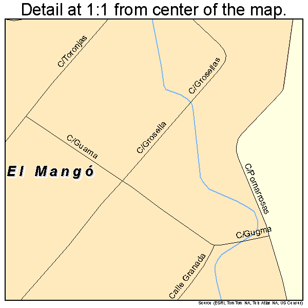 El Mango, Puerto Rico road map detail