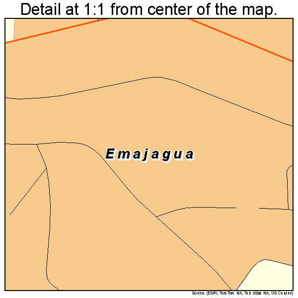 Emajagua, Puerto Rico road map detail