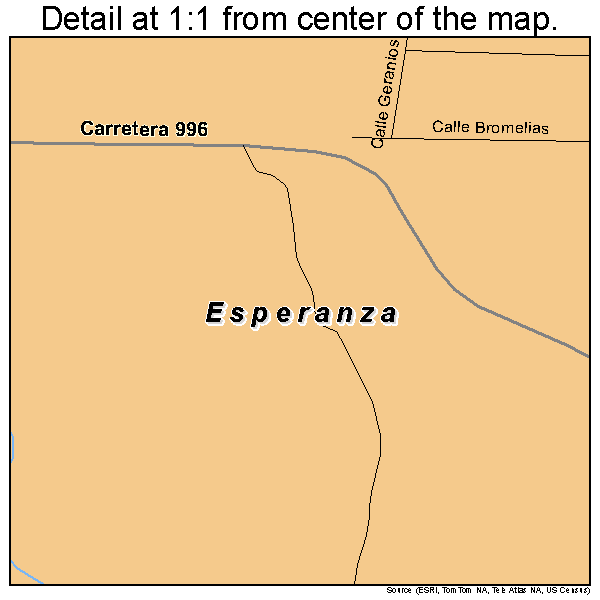Esperanza, Puerto Rico road map detail