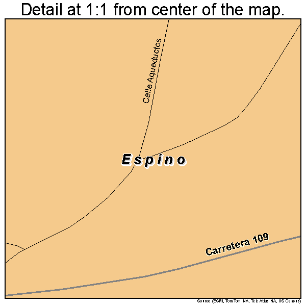 Espino, Puerto Rico road map detail