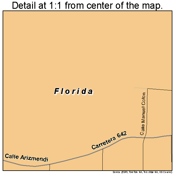Florida, Puerto Rico road map detail