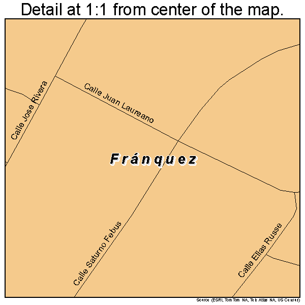 Franquez, Puerto Rico road map detail