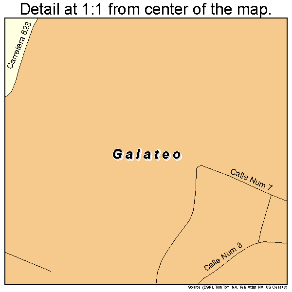 Galateo, Puerto Rico road map detail