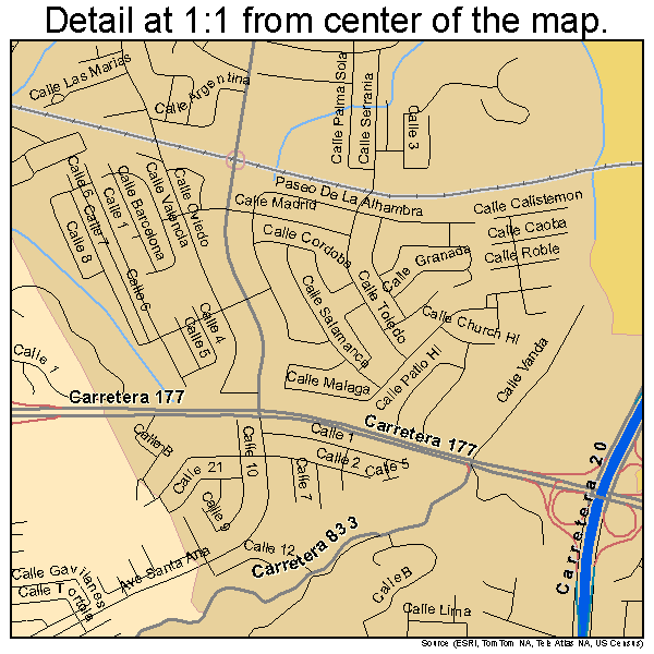 Guaynabo, Puerto Rico road map detail