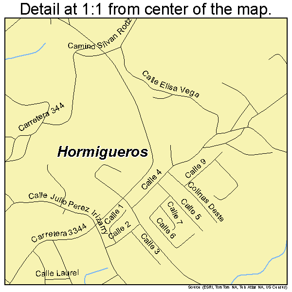Hormigueros, Puerto Rico road map detail