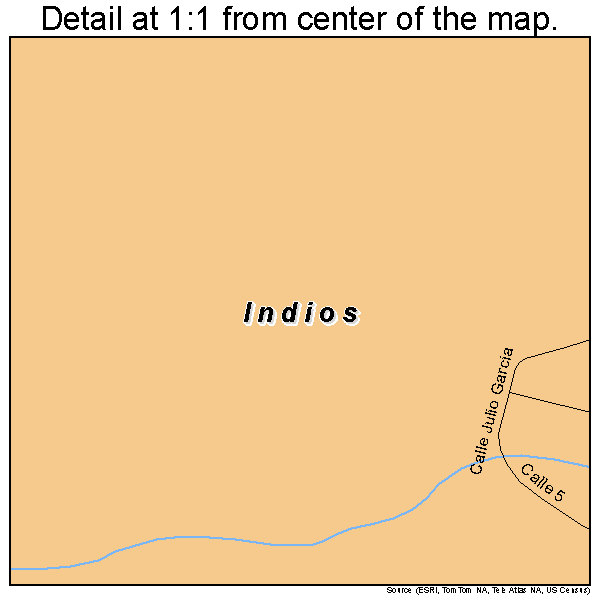Indios, Puerto Rico road map detail